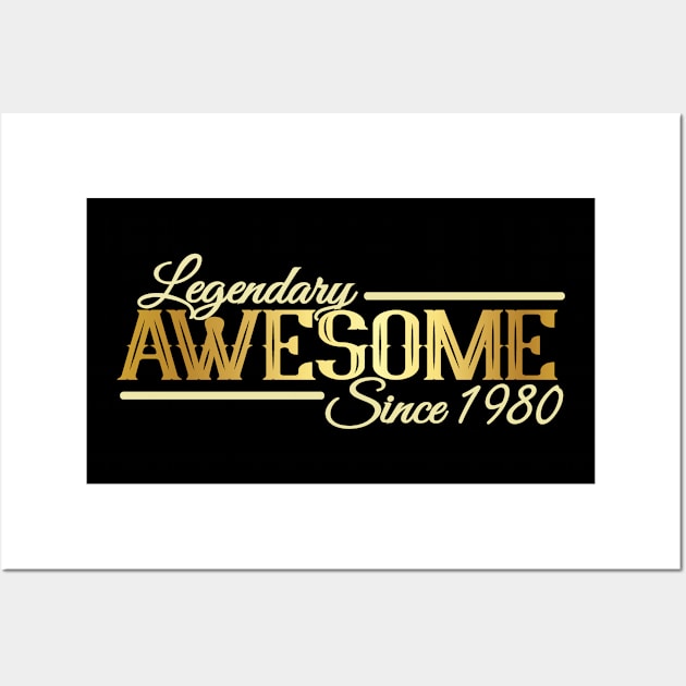 awesome since 1980 Wall Art by HBfunshirts